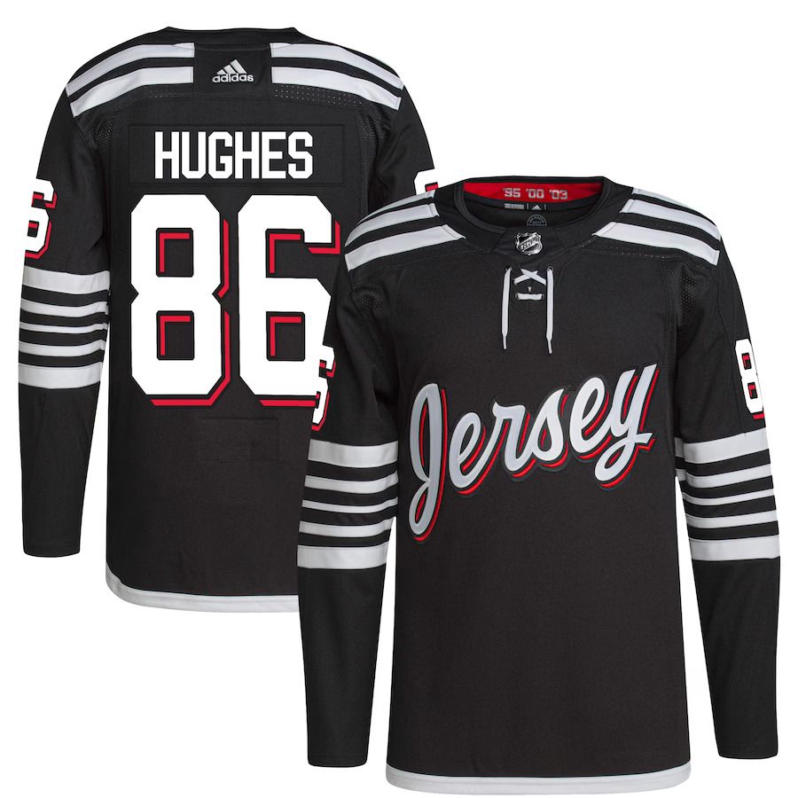 Men New Jersey Devils #86 Jack Hughes adidas Black Alternate Primegreen Authentic Pro Player NHL Jersey->customized nhl jersey->Custom Jersey